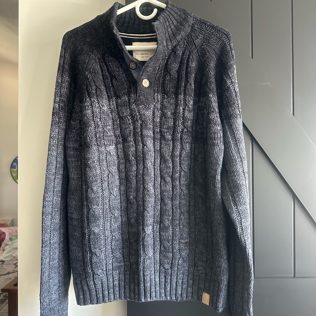 Weatherproof Men's Cable Knit Zip-Up Sweater - Navy